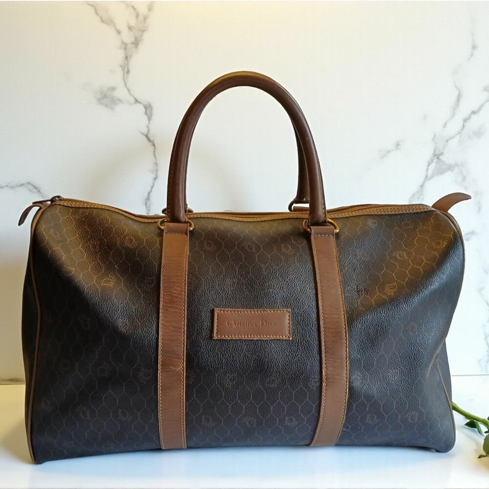 FLASH SALE Authentic Christian Dior Honeycomb Boston Medium Weekender Bag
